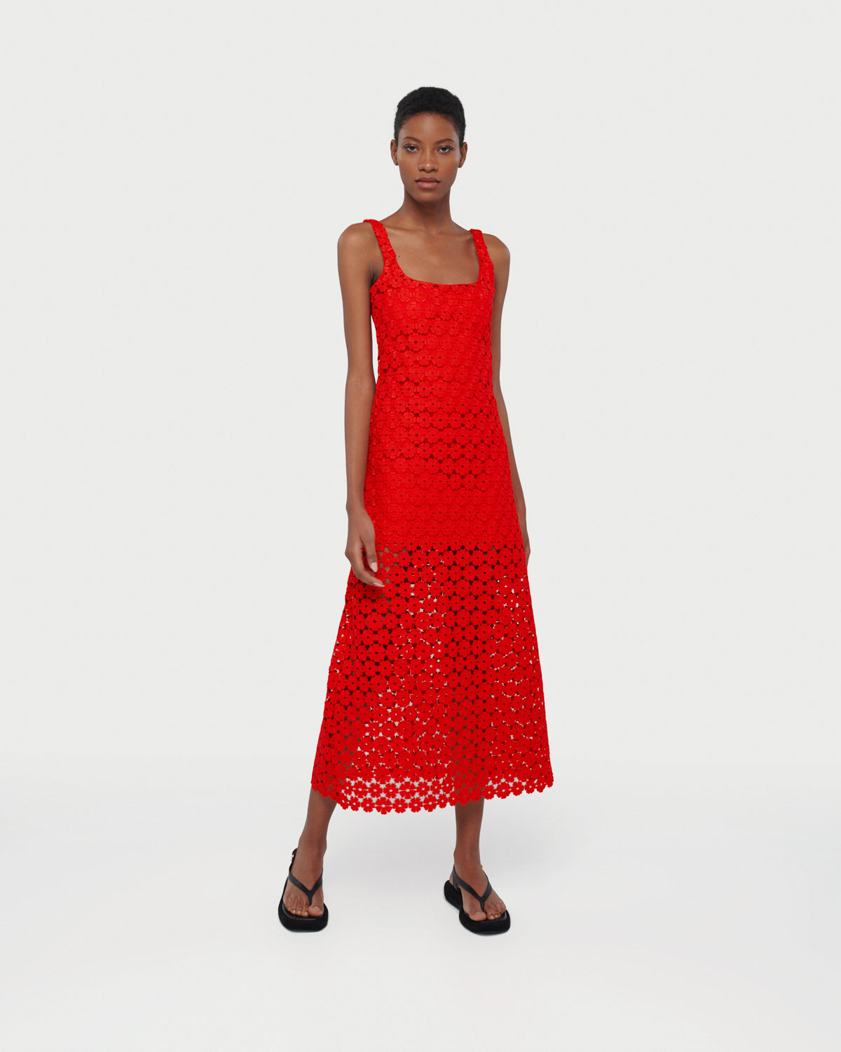 Red Lace Maxi Dress