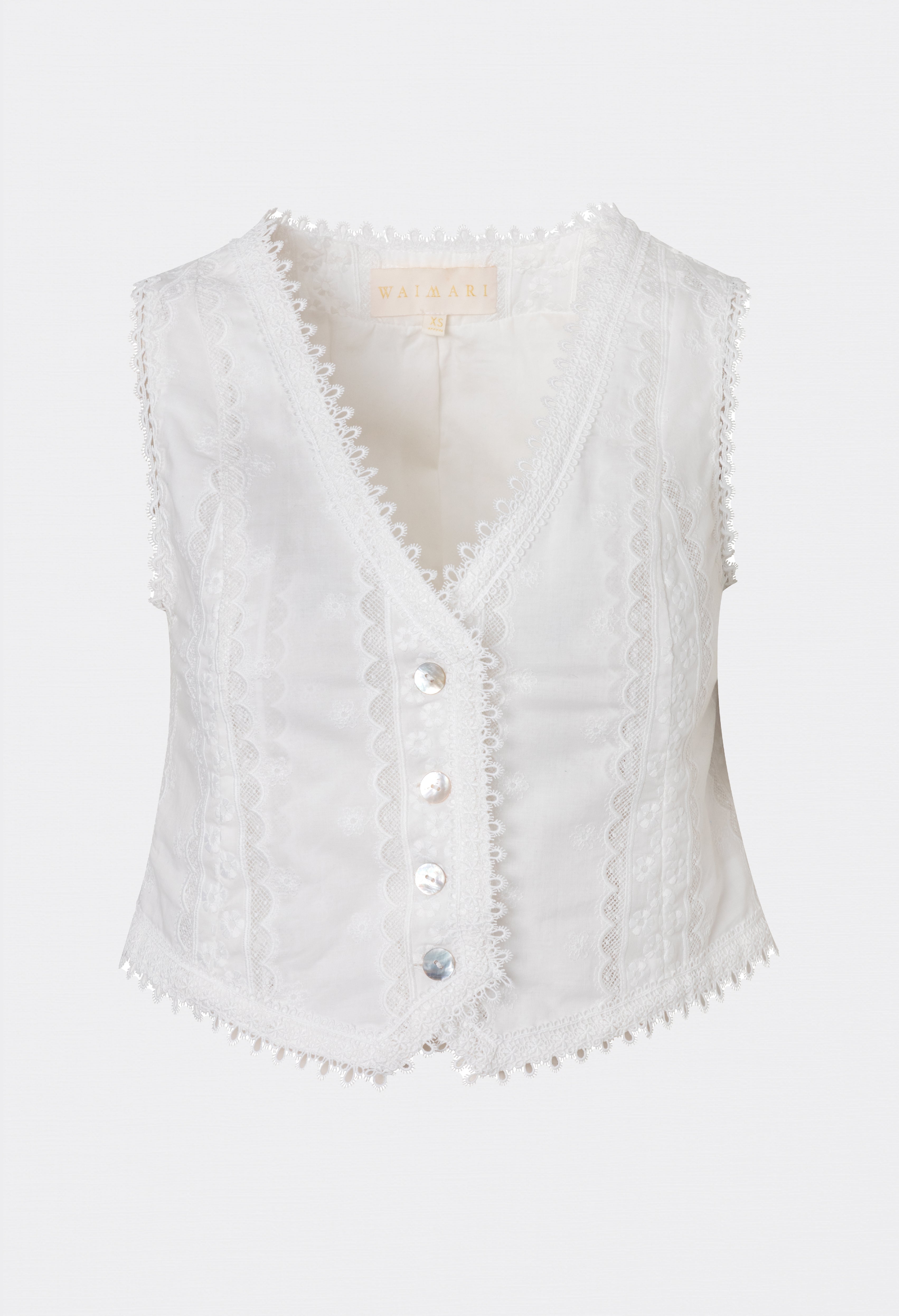 White on sale lace vest